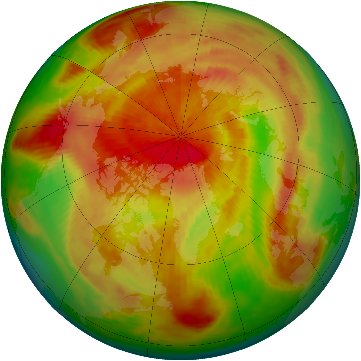 Arctic ozone map for 07 April 1986